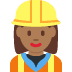 👷🏾‍♀️ woman construction worker: medium-dark skin tone display on Twitter